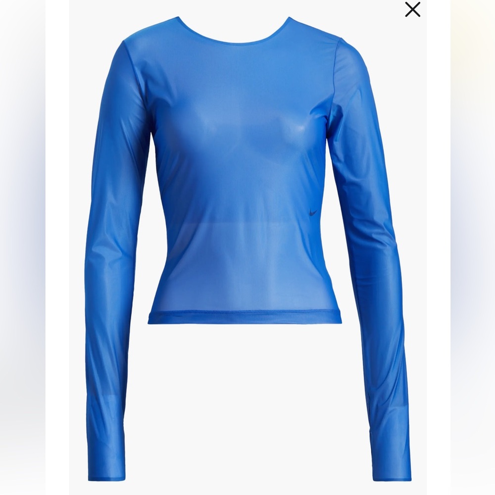 Nike FutureMove Women's Blue Sheer Dri-FIT Long-Sleeve Top with thumbholes - Picture 10 of 16